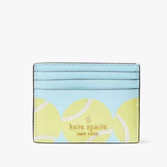 Kate Spade Light Blue and Yellow Card Holder - Picture 1 of 5